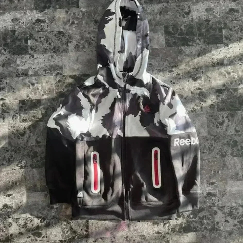 Reebok Boys' Full Zip Hooded Camo Jacket (Size 7)